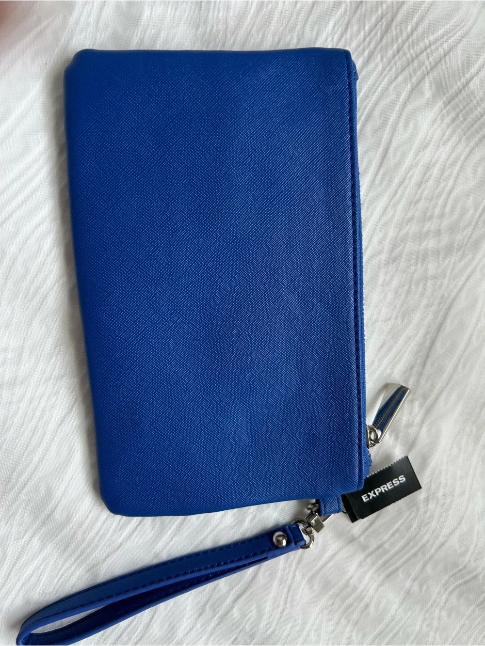 Express Blue Zip Wristlet Clutch